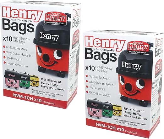 Numatic Hepaflow Henry Dust Vacuum Bags - Pack of 2