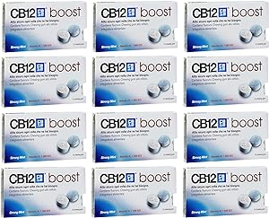 CB12 Boost Chewing Gum Strong Mint- Pack of 12